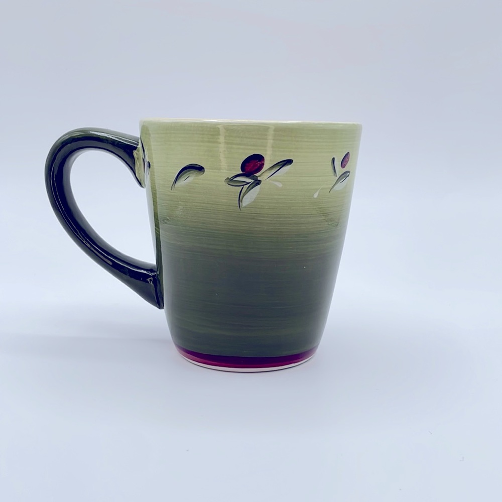 Cozy Green Leaves and Red Berries Mug